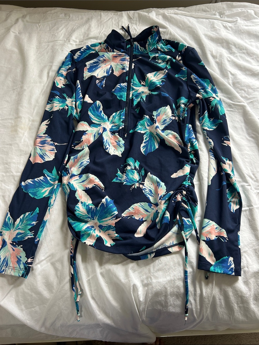 Carve Designs Navy Floral Long-Sleeve Swim Coverup